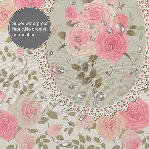 Miniatura 5 de GURUSS Cortina de ducha rosa rosa, cortinas de ducha impermeables para baño, cortinas de baño para decoración de baño, juego de cortina de ducha de