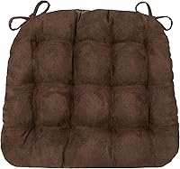 Vista 10 de Barnett Home Decor Cojín para Silla de Comedor de Microgamuza Camel con Lazos - 15 x 17 Tamaño Pequeño Cojín para Silla - Relleno de Espuma