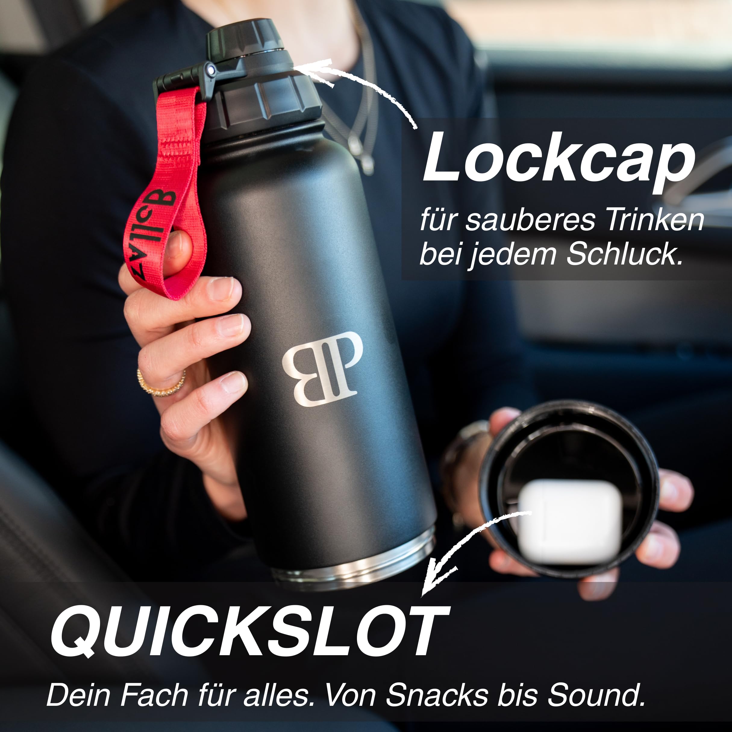 Edelstahl Flasche – 1200ml Protein Shaker | Doppelwandig, BPA-frei, Auslaufsicher | 48h Kalt & 24h Warm - Fitness, Sport, Outdoor