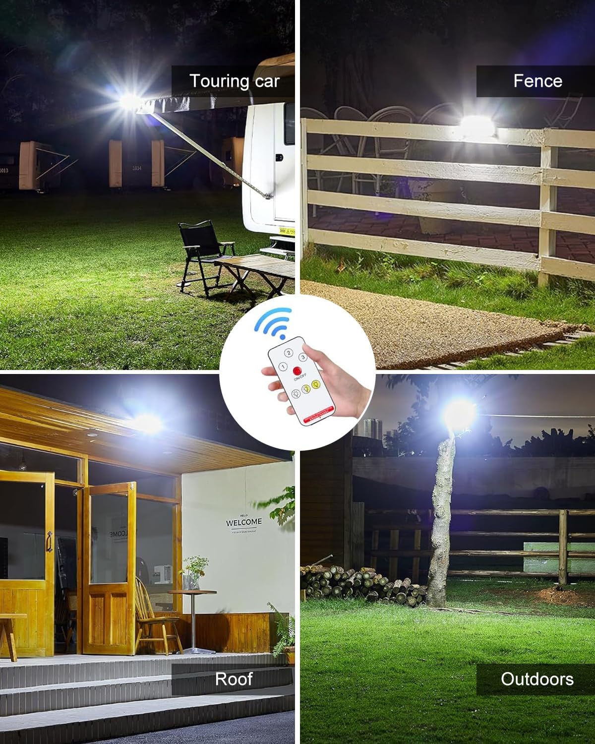 Solar Lights Outdoor,Bright 190LED Security Lights with Motion Sensor & Remote Control, 3000mAh Long-Lasting Double Solar Panel, IP65 Weatherproof, 360° Wide Angle, 3 Modes, Easy Installation