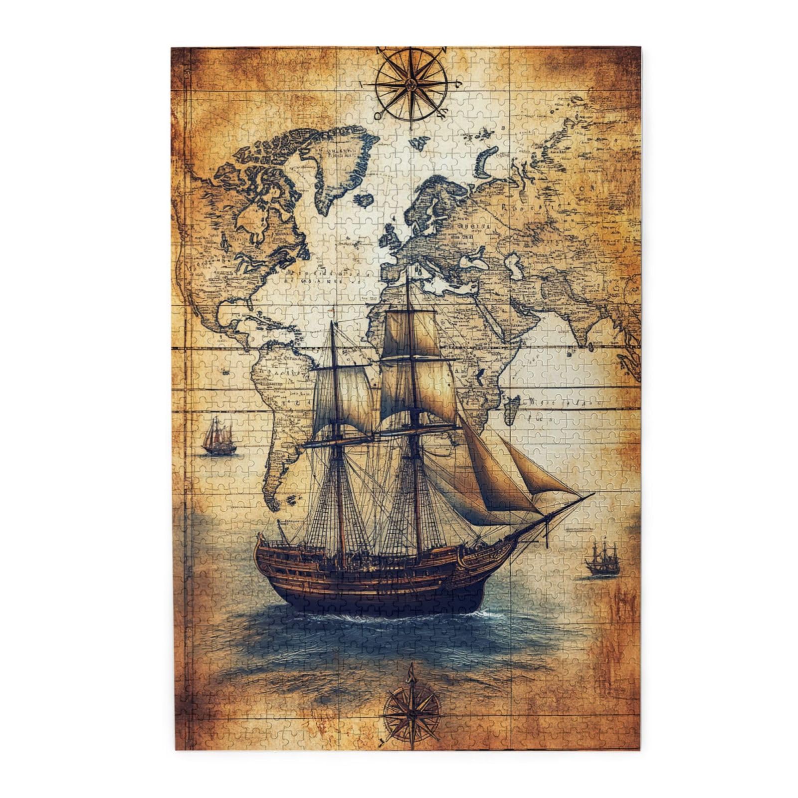Liorosa Old World Explorer Map Jigsaw Puzzles For Adults 1000 Pieces,Vintage Themed Brain Teaser For Adults, Unique Wall Decor,Pieces Fit Together Perfectly.Gifts For Friends And Family