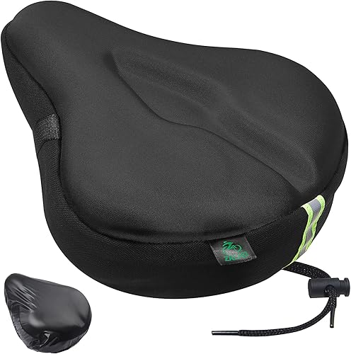 Zacro Cojín de asiento de bicicleta, funda acolchada de gel para asiento de bicicleta para hombres y mujeres, cómodo, asiento de bicicleta extra
