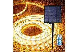 Outdoor Solar Strip Lights, 600 LED Brighter & 32.8FT Longer Solar String Lights Outdoor