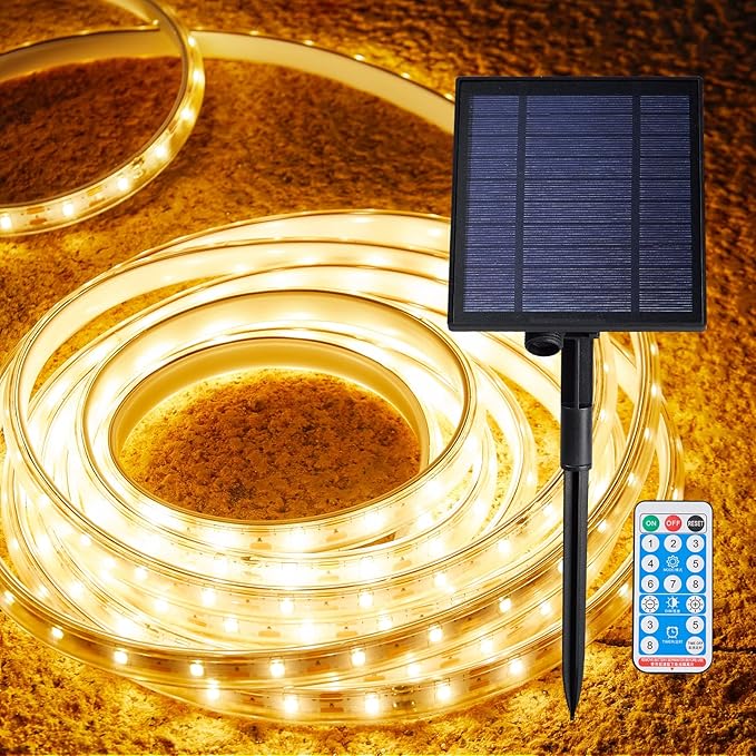 LUHLEE Solar LED Strip Lights Outdoor,Brighter 600 LED 32.8FT Solar
