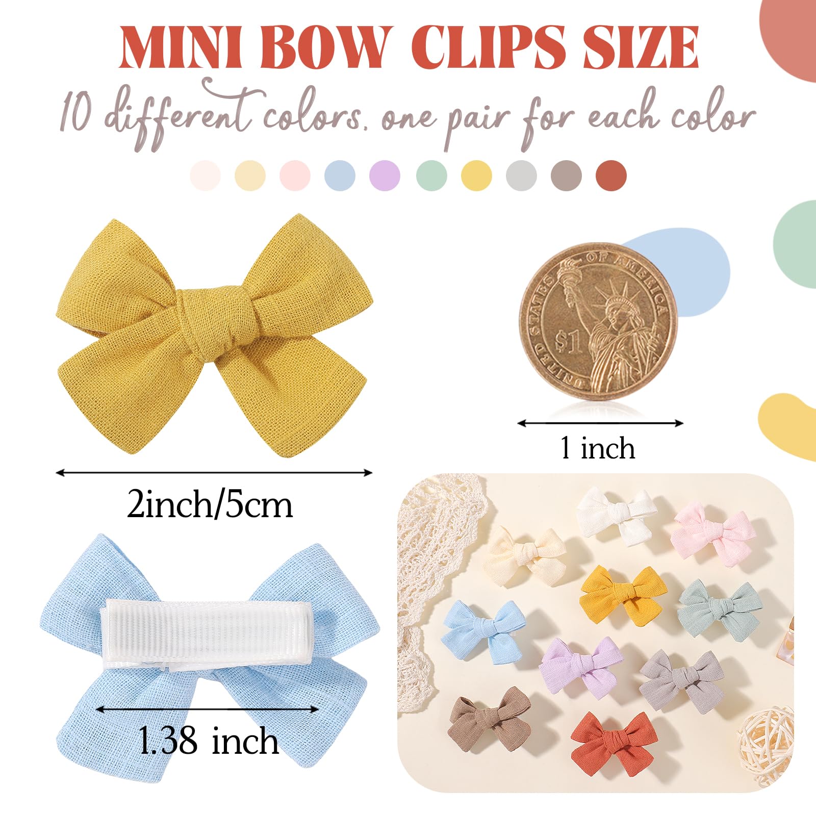 Jollybows 20pcs Baby Girls Hair Bows Clips - Image 2