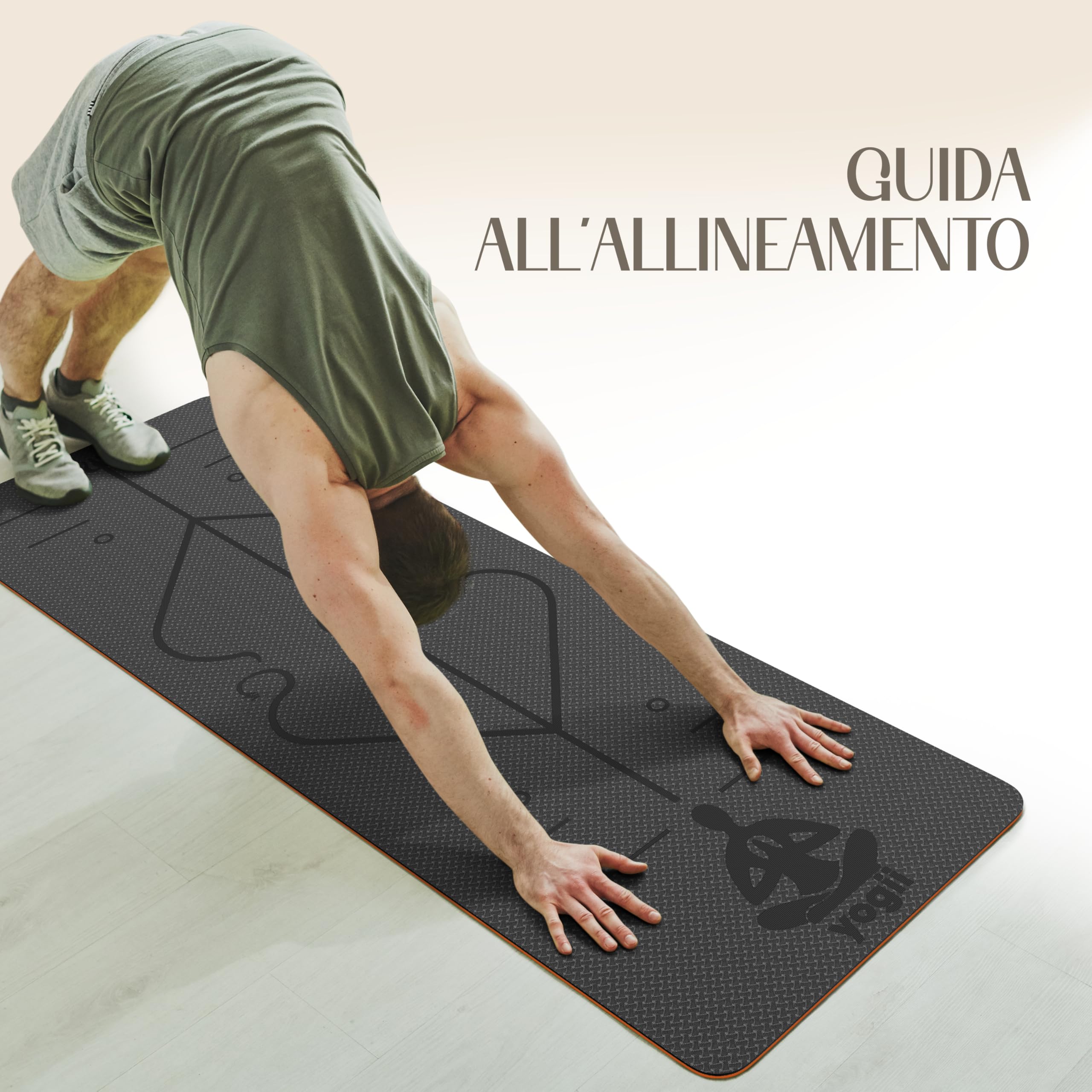 Yogii Tappetino Yoga Antiscivolo Ecologico - 183 x 61 x 0.6cm Tappetino Palestra Spesso in TPE di Alta Qualità - Tappetino Fitness Antiscivolo - Tappetino Pilates Antiscivolo - Yoga Mat