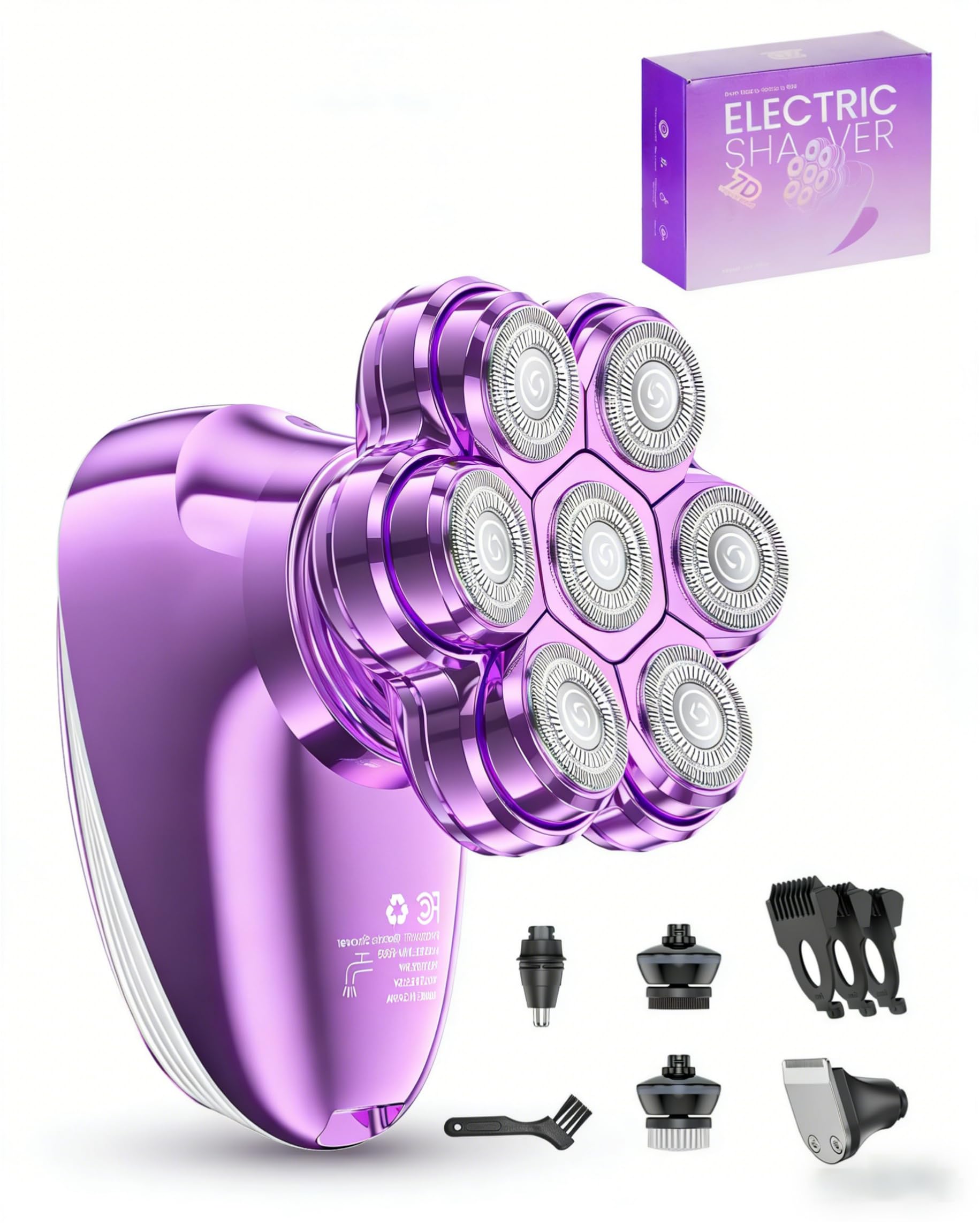 Maquinilla de afeitar eléctrica para mujer, afeitadora corporal recargable 5 en 1, resistente al agua, removedor de vello seco y húmedo, recortadora para bikini, axilas, labios, brazos, piernas