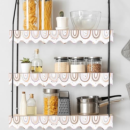 Miniatura 7 de durony Borde de tablero de anuncios arcoíris de 65.6 pies, borde bohemio, bordes decorativos para decoración de aula y escuela