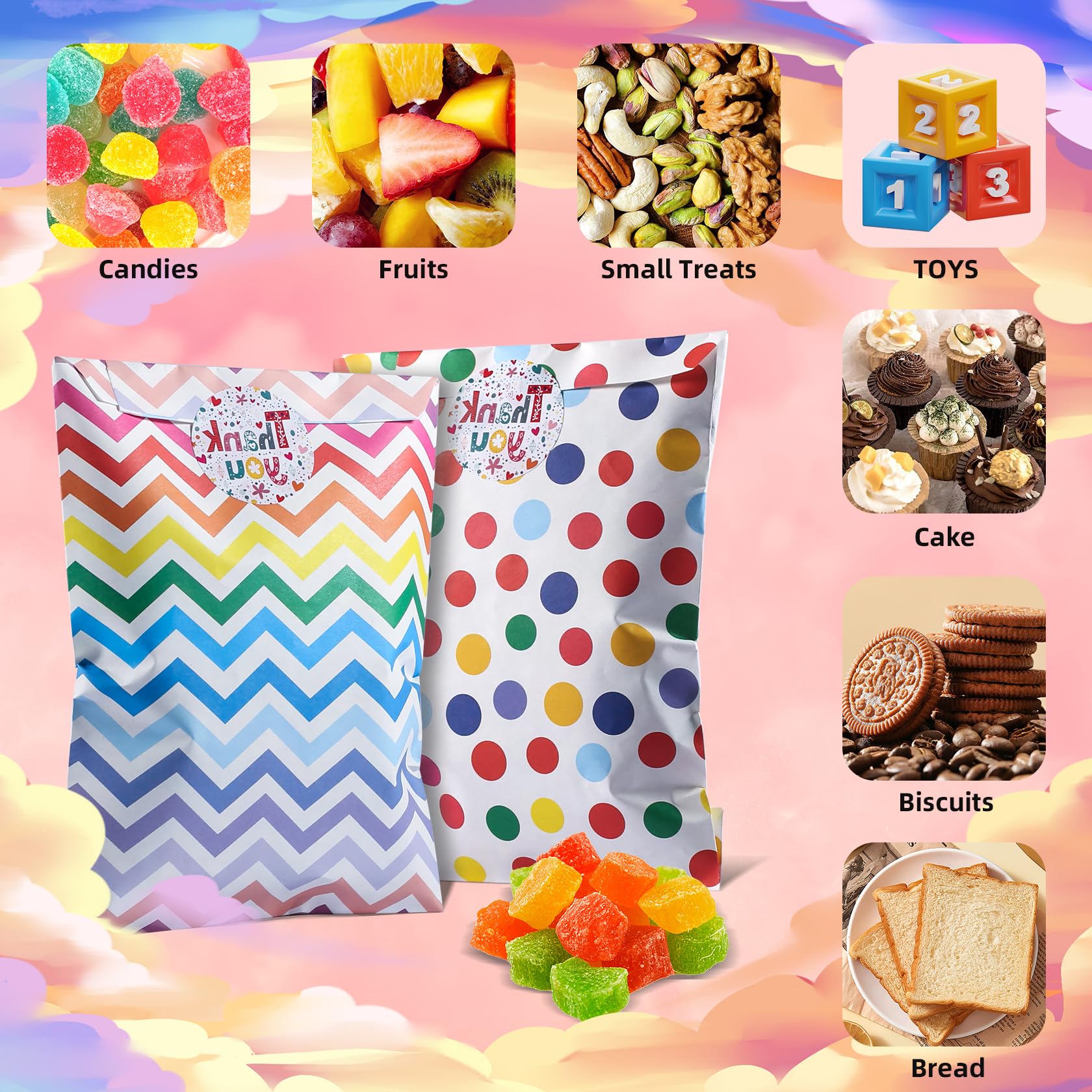 Candy Bar Meimieshop-Lot De 112 Accessoires De Bar U00c0 Bonbons-Contient 100 Sachets De Bar A Bonbons Et 6 Pinces A Sucre 2 Pelles A Glace Et 3 Feuilles D Autocollants Et 1