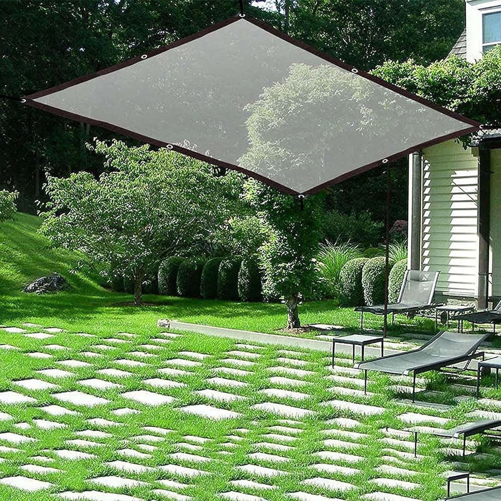 Telone Impermeabile Trasparente 8×12m, Telone Impermeabile per Gazebo, Telone PE Occhiellato, Tenda da Balcone in Plastica, Antipioggia Telo, per Esterno Balcone Giardino Serra Piante ( 8×12m)