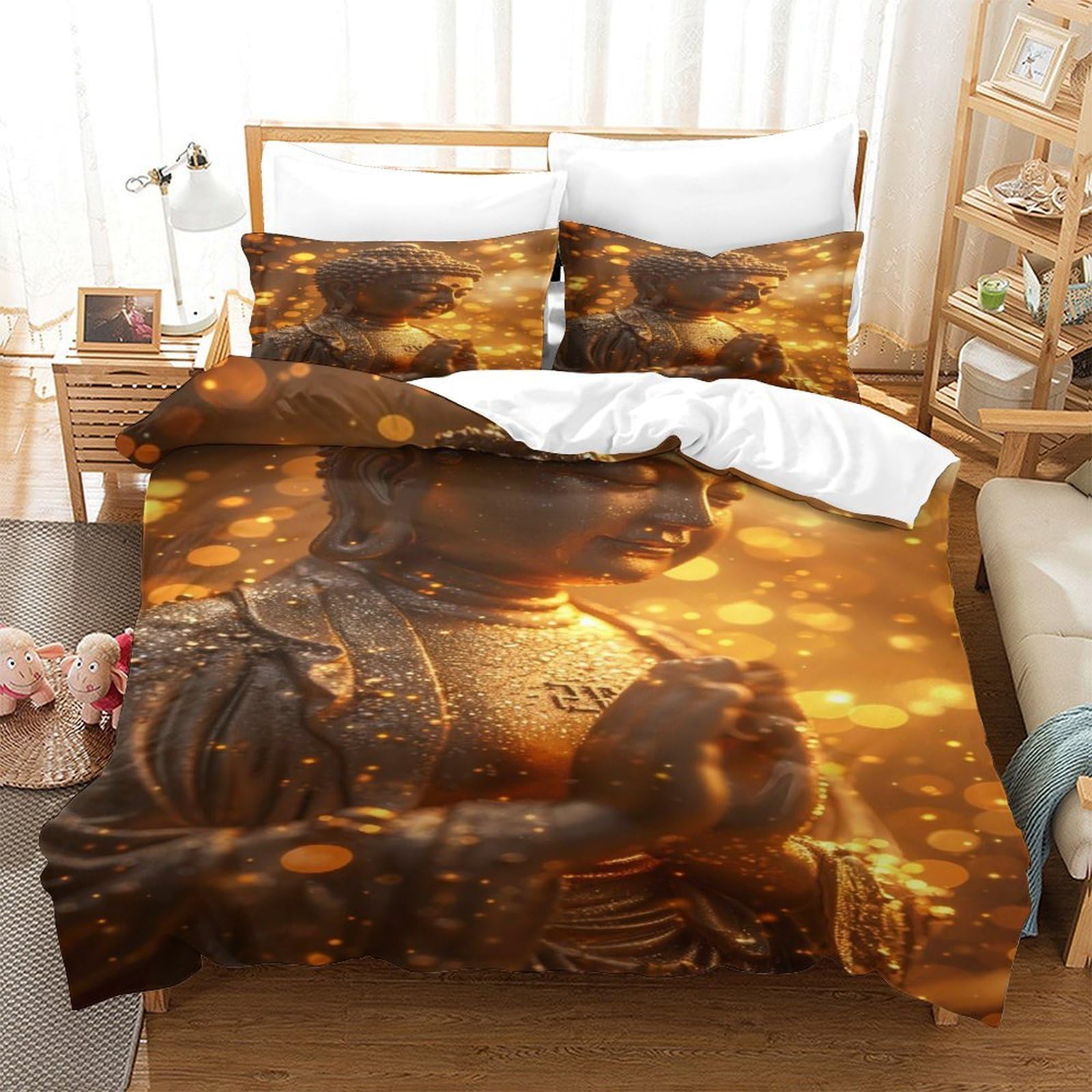 3D Gedruckte Romantisches Paar Motiv Bettbezug Mikrofaser Schlafzimmer Dekor Pärchen Bettwäsche Set Atmungsaktiv Geschenk für Zuhause Super King（260x220cm）
