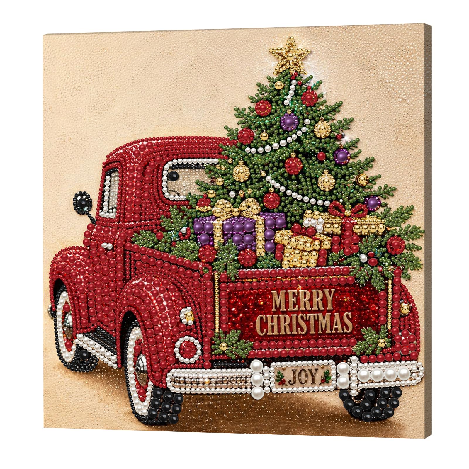 Christmas Diamond Art Kit, Christmas Pearl Diamonds Painting Kit with Frame