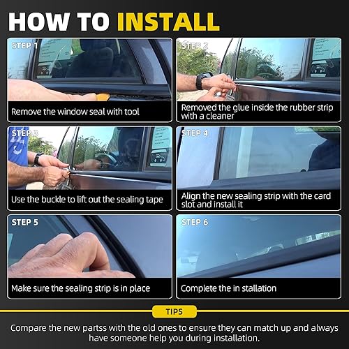 Miniatura 5 de Dasbecan 4 piezas de burlete para ventana de automóvil, compatible con Honda Civic 2006-2011, reemplaza #72450-SNA-A01 72410-SNA-A01 72950-SNA-A01