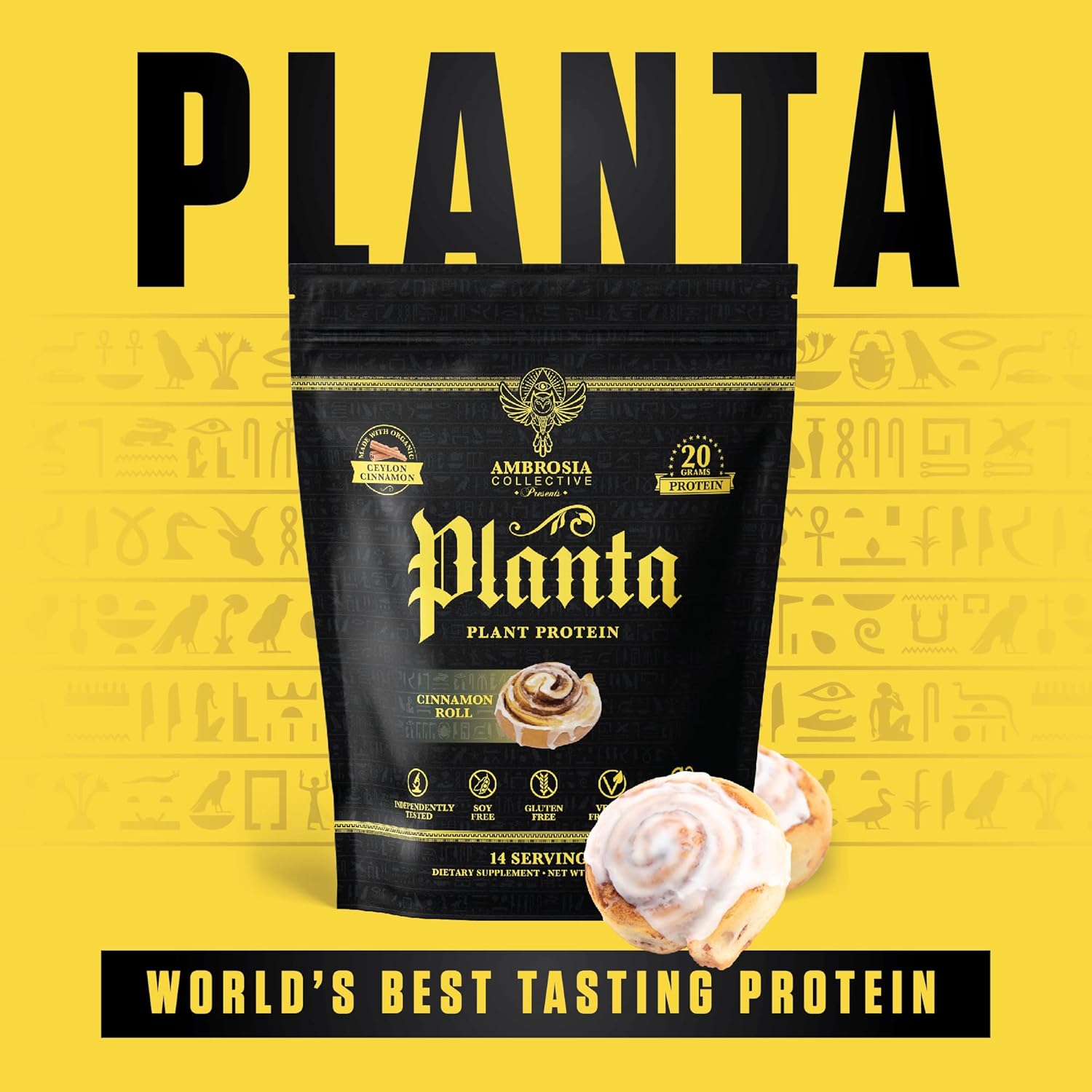 Ambrosia Planta - Premium Plant-Based Protein | Vegan & Keto Friendly | Gourmet Flavors with No Bloating or Stomach Upset | Gluten & Soy Free | No Added Sugar | 14 Servings | (Cinnamon Roll) - Image 6