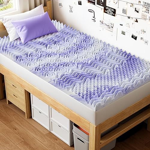 Dreamsmith 3 Inch 7-Zone Twin XL Memory Foam Mattress Topper, Cooling Gel Infused Foam Mattress Pad, Twin XL Size Bed, CertiPUR-US Certified, Dorm Room Essentials