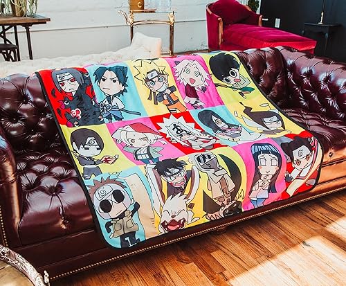 Miniatura 6 de Naruto Manta de forro polar con collage de personajes de Shippuden con respaldo Sherpa  Funda suave de felpa para sofá y cama