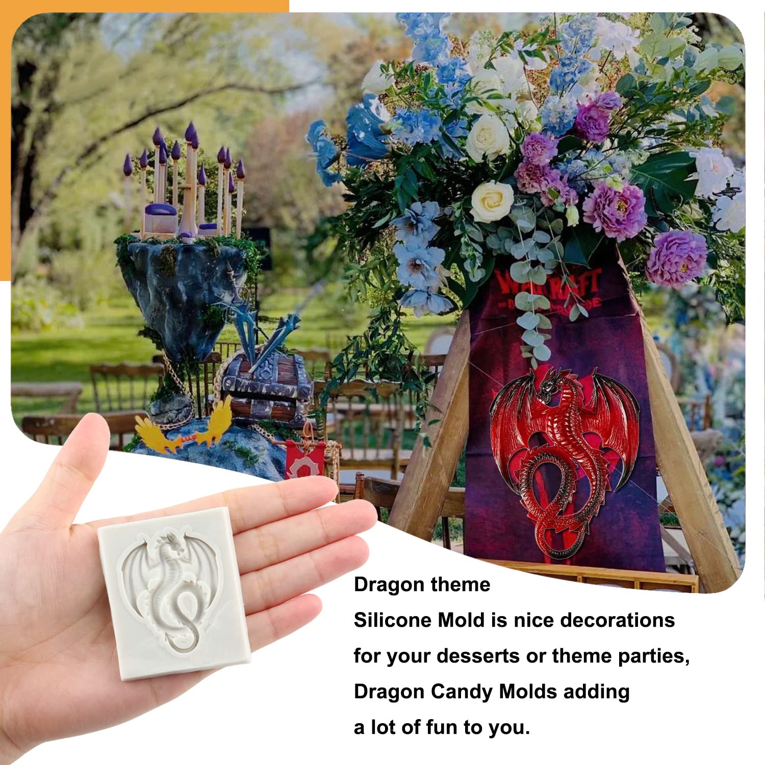 Moule Silicone Dragon Volant Pour Gâteau - 5,8x4,9 Cm, Résiste -40°C à 230°C, Pour Chocolat, Pâte à Sucre, Argile