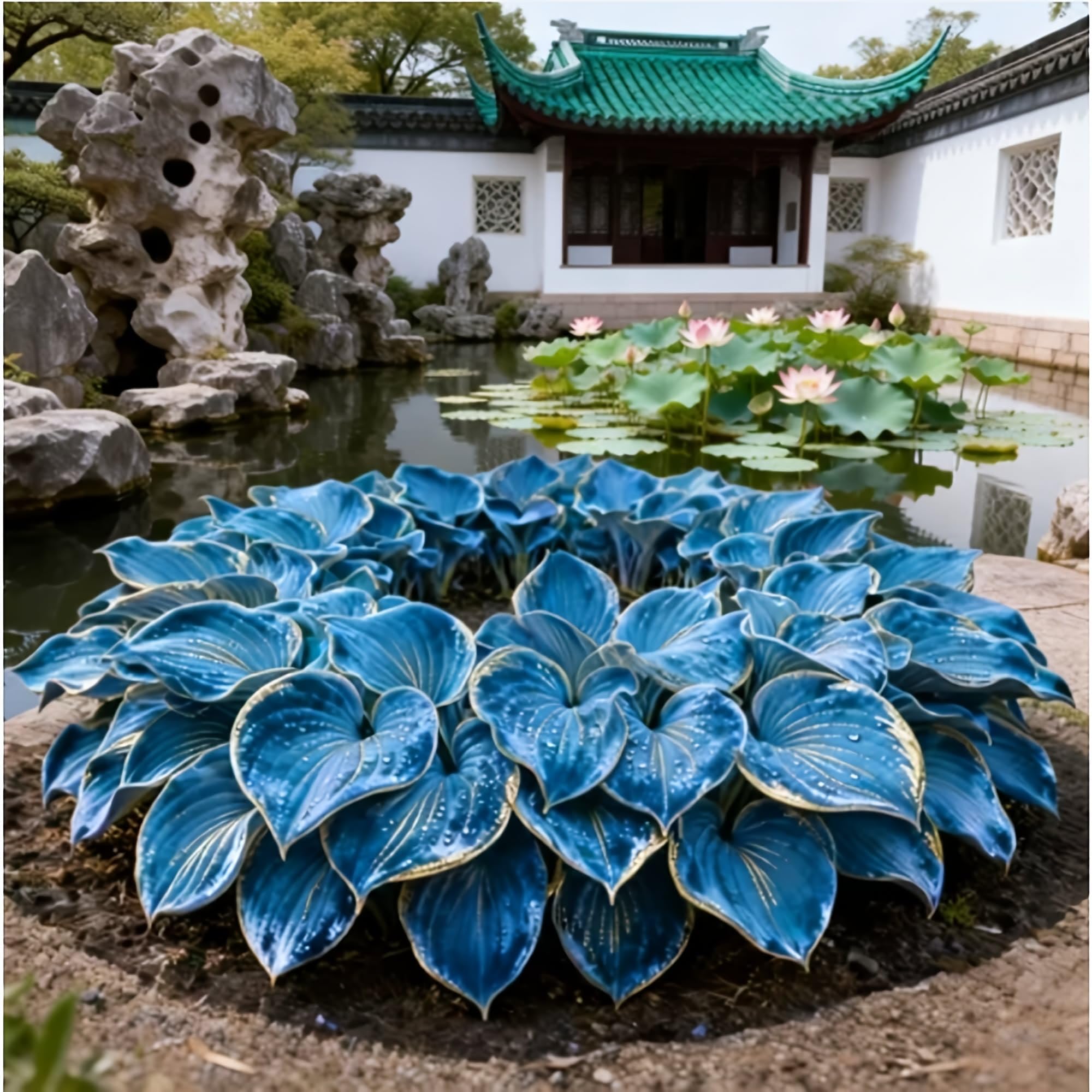 Hosta Plants for Sale, Ornamental Flowers, Easy to Maintain, Hosta Bulbs Live, No Watering Required, Hardy Perennial, Garden Decoration,-4bulbs-g