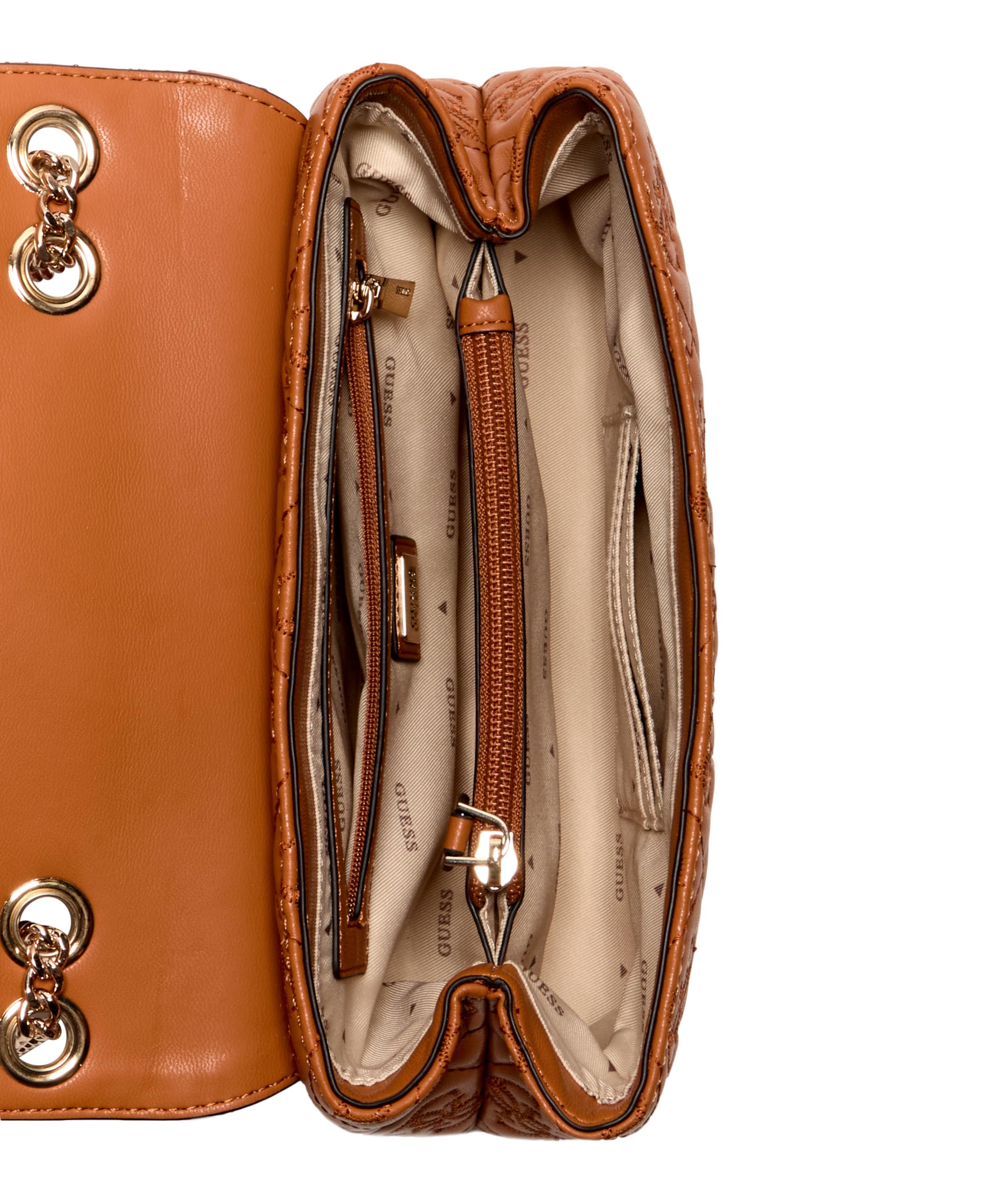 GUESS Adelasia Convertible Xbody Flap Bag Caramel