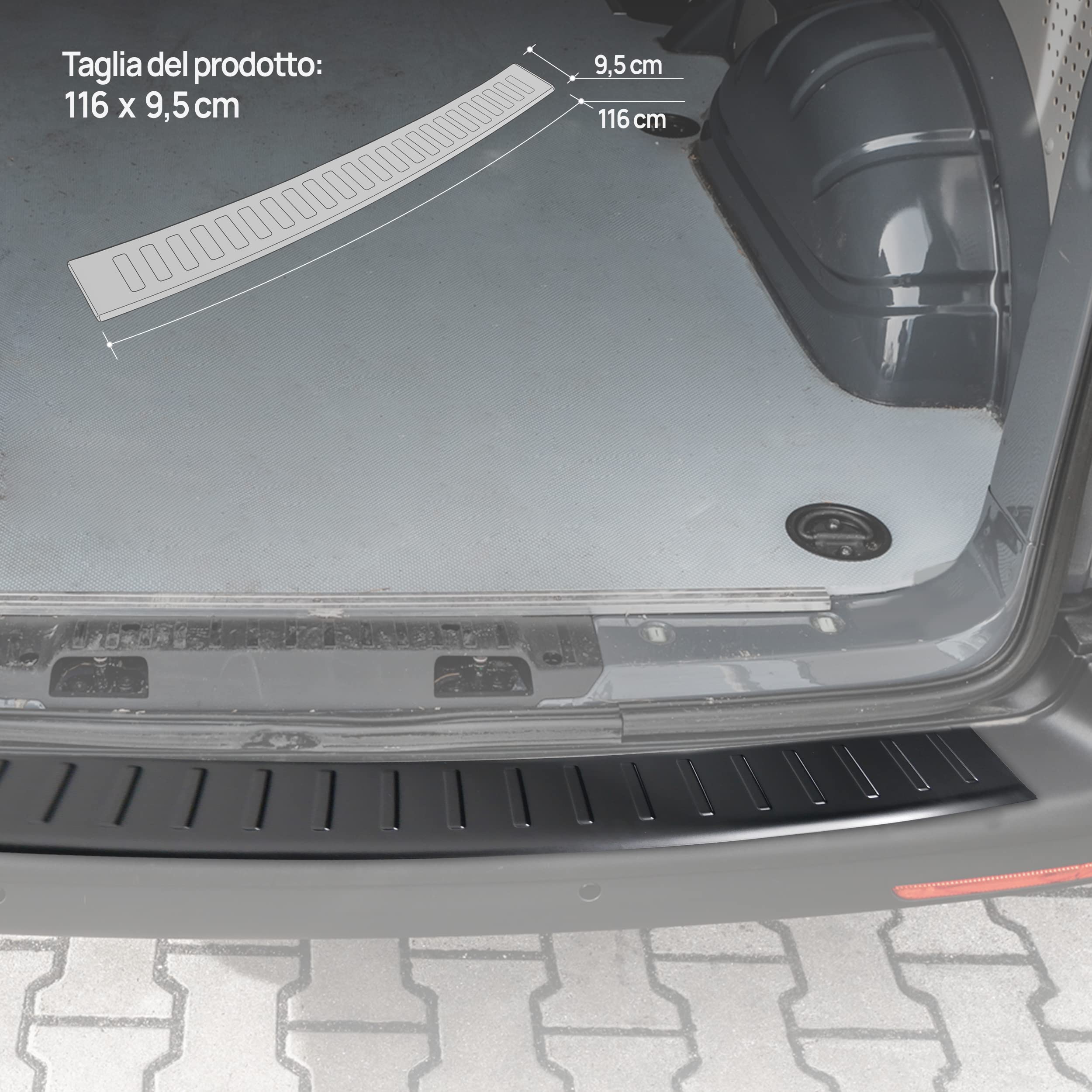 Chromemaster Transporter CHROMEMASTER Protezione Paraurti Posteriore Per VW T5 Transporter 2003-2015 - Acciaio Inox Spazzolato Protezione Paraurti VW T5 Acciaio