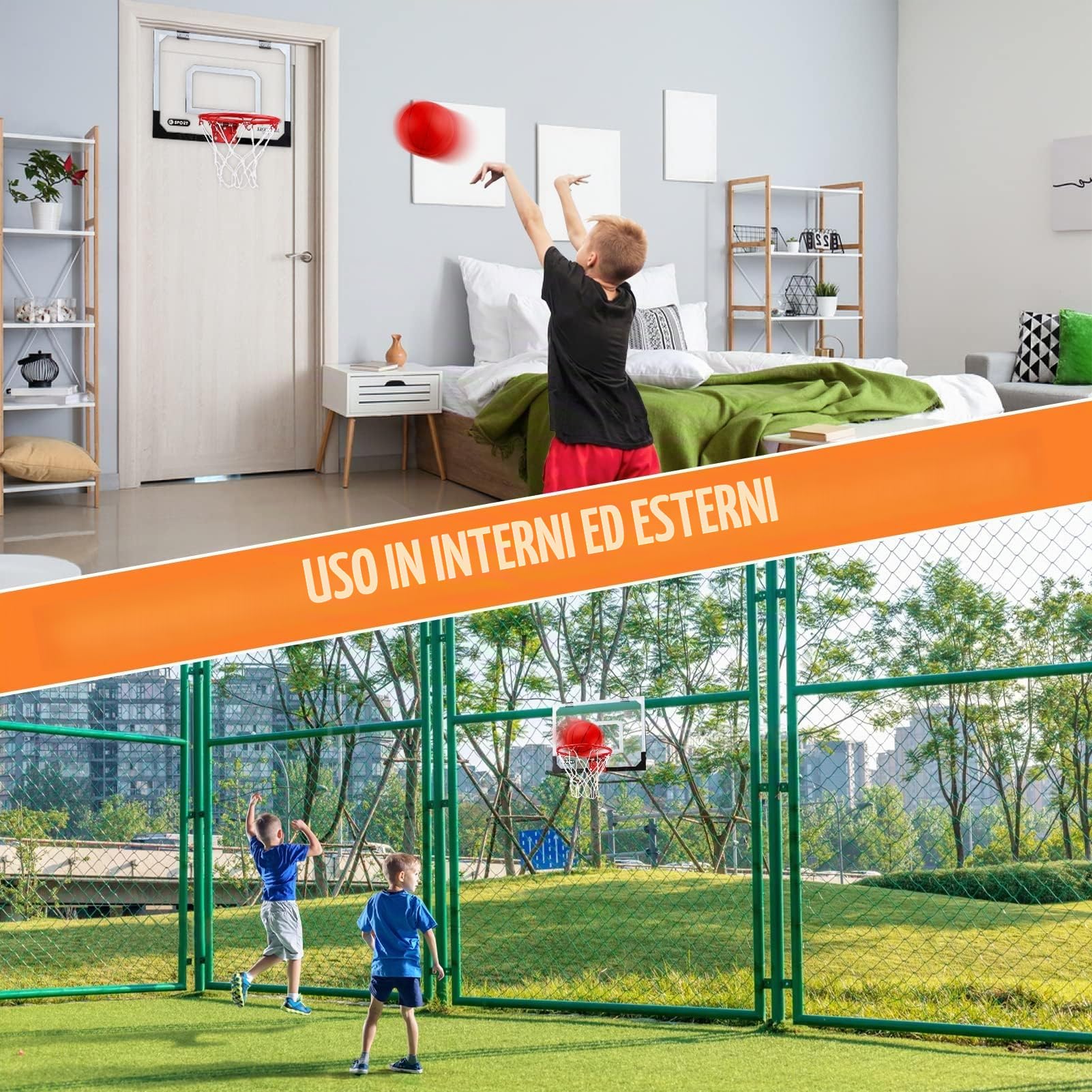 Dreamon Mini Canestro Basket Kit da Camera Bambini，Tabellone Basket Interno Giocattoli Sportivi per Bambino