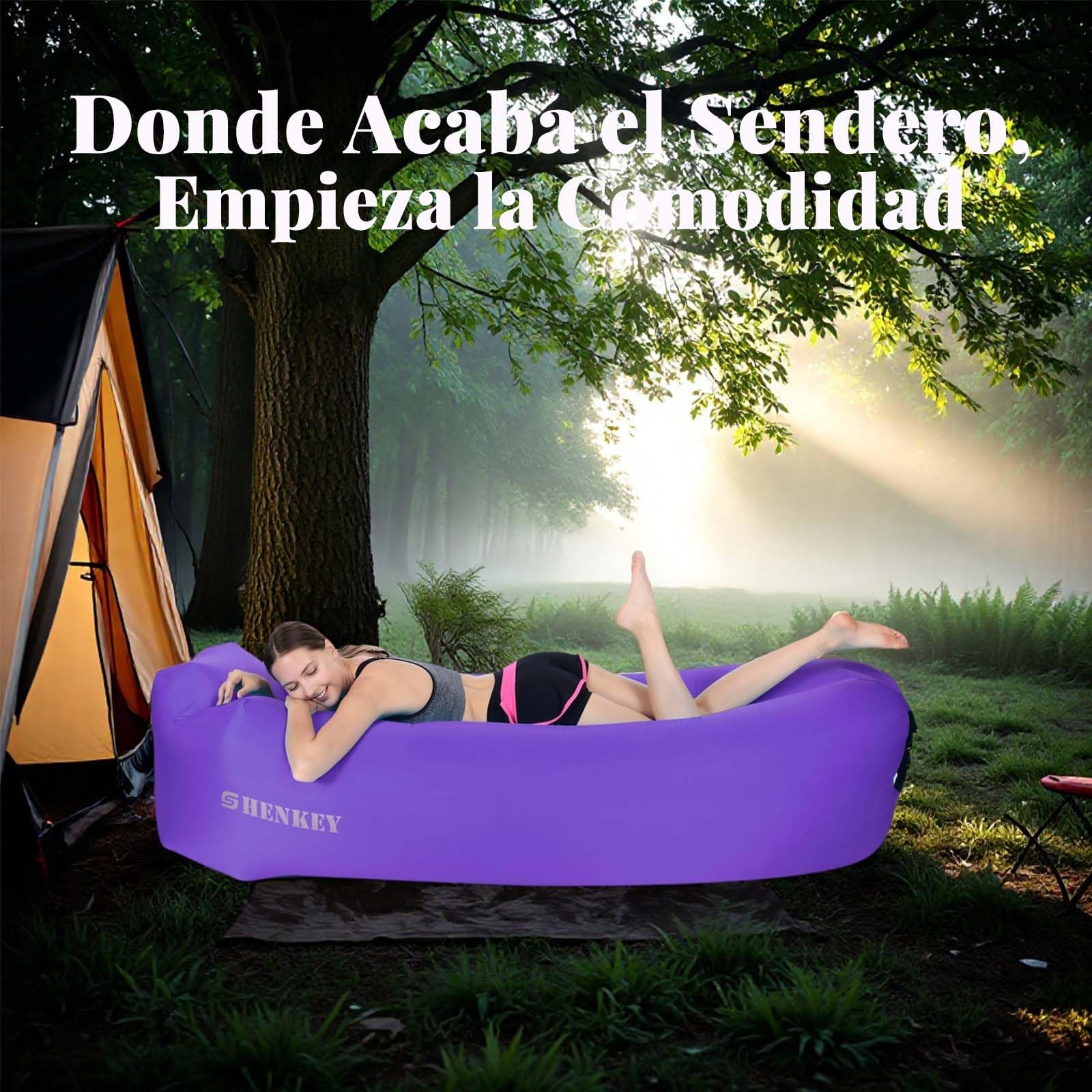 Sofá Inflable con Diseño Impermeable y Antifugas Sofá de Aire Portátil para Viajar, Acampar, Senderismo y Fiestas en la Playa