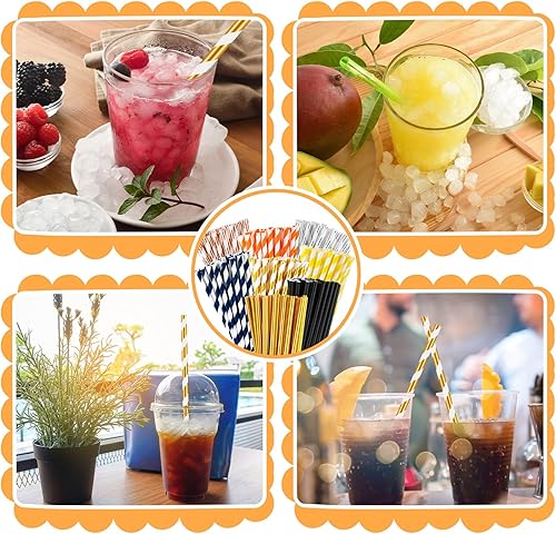 Miniatura 7 de Mifoci 1000 pajitas de papel desechables a granel de 7.75 pulgadas para suministros de fiesta, cumpleaños, aniversario, boda, baby shower, Navidad,