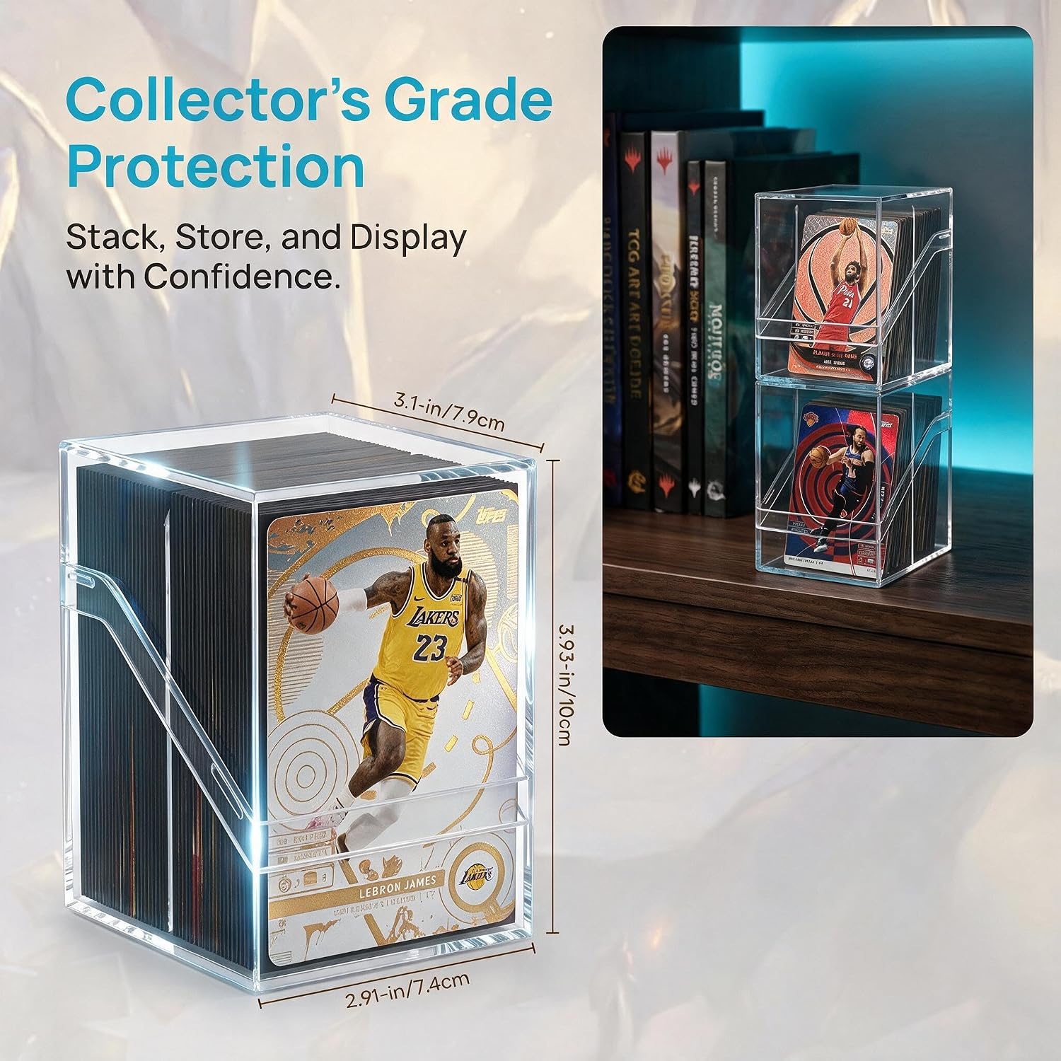 3 Pack Clear Acrylic Commander Deck Boxes with Dividers image 2