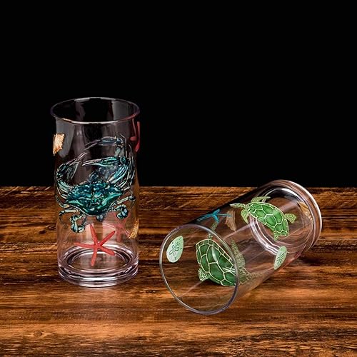 Miniatura 4 de KX-WARE Sea Ocean Life - Juego de 4 vasos de plástico de 20 onzas