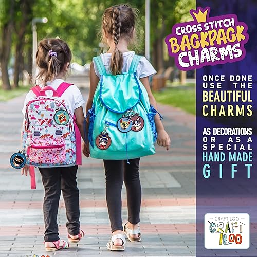 Miniatura 7 de Kits de punto de cruz para gatos para principiantes. 5 kits de punto de cruz estampados para niños. Kits de punto de aguja para principiantes. Kit