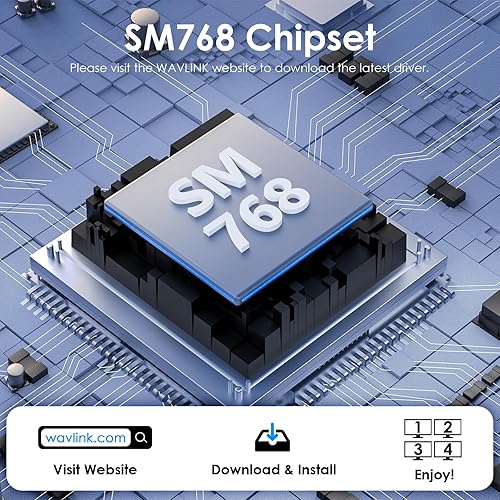 Vista 5 de WAVLINK Divisor HDMI de 4 puertos, adaptador USB C a Quad Monitor 4K, universal USB A a HDMI extendido doble triple pantalla para Windows, Mac