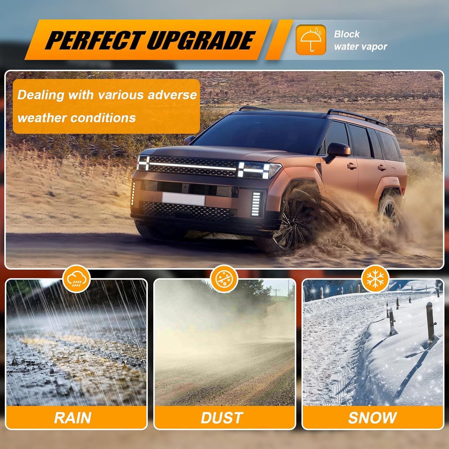 Front Bumper Fog Light Compatible with Hyundai Santa Fe 2024 2025, DRL Amber Sequential Turn Signal Lamp Kit