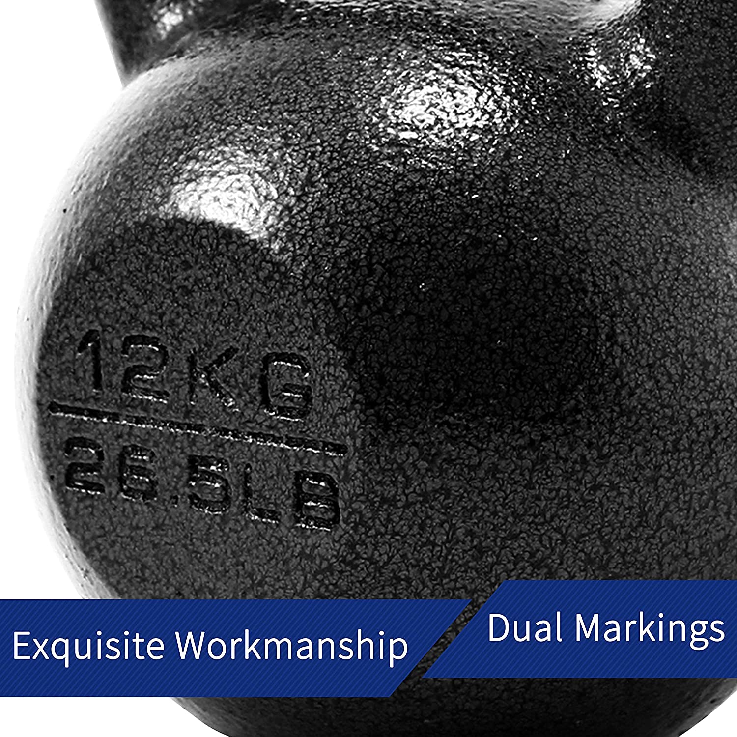 Kettlebell 12kg ghisa Peso per Palestra Domestica Esercizi Fitness addestramento, presa antiscivolo potenziamento Muscolare 12kg