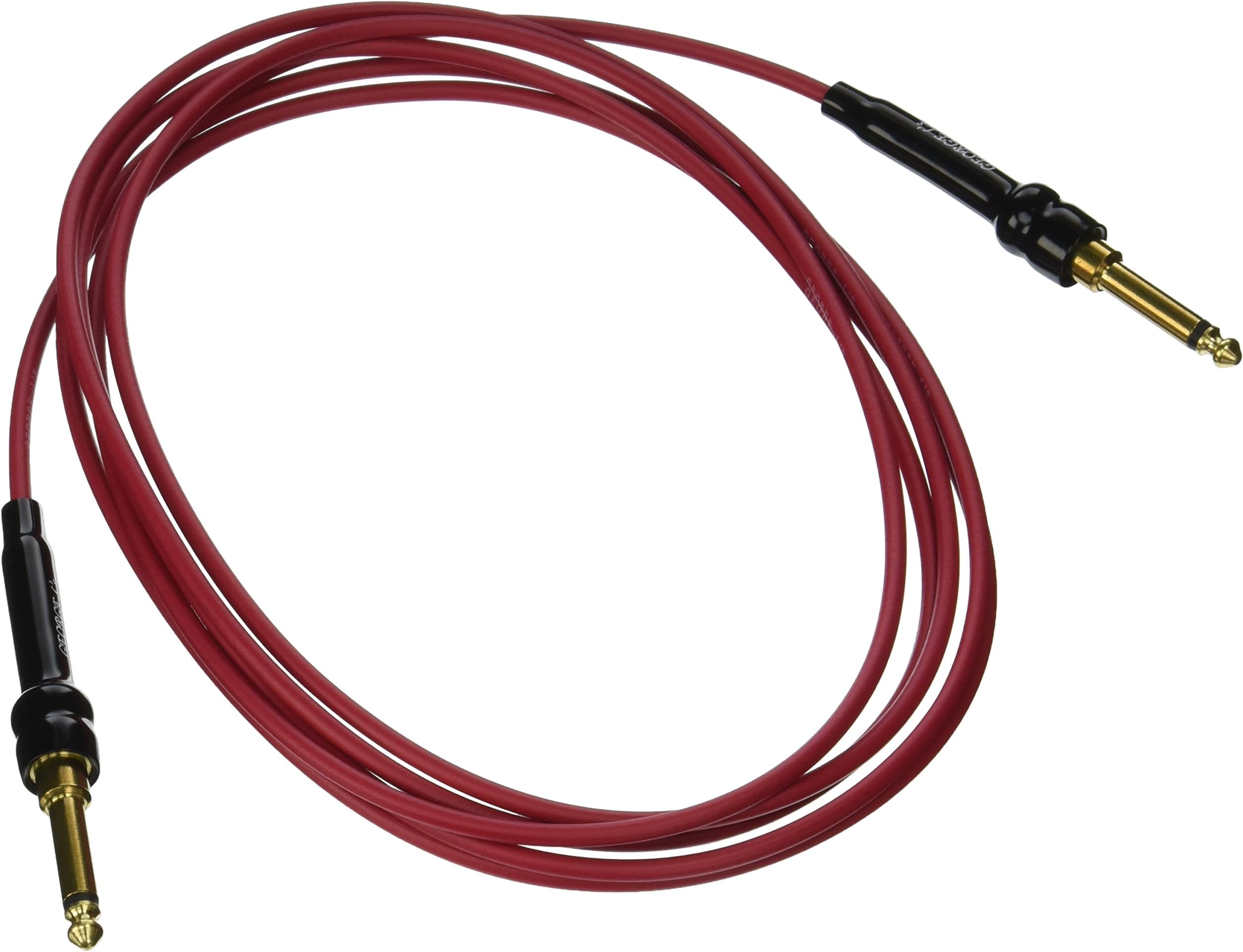 George L's 155 Guage Cable with Straight Plugs (Red, 10 Foot)