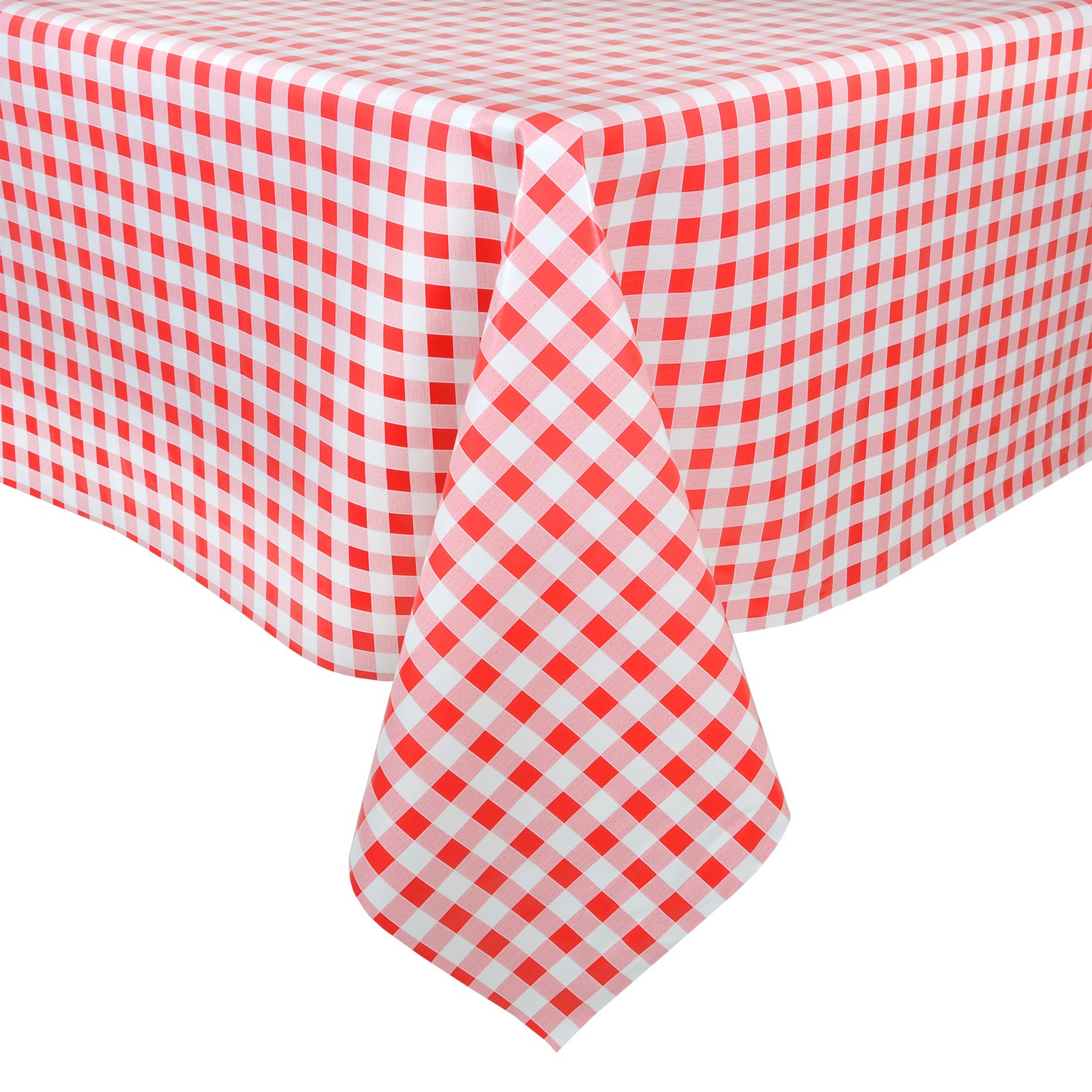 Micro-Pro Red Gingham Wipe Clean PVC Vinyl Tablecloth Table Cover Protector 140x240cm
