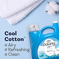 Vista 5 de Downy Soft, Suavizante líquido de tela 2 en 1 suave y fresco, Algodón fresco, 140 fl oz, 190 cargas, El acondicionador líquido para telas