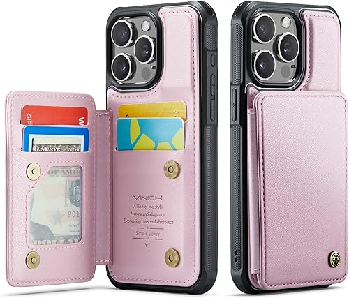 Funda tipo cartera para iPhone 15 Pro con soporte para tarjetas, bloqueo RFID para iPhone 15 Pro, funda para iPhone 15 Pro para mujeres y hombres,