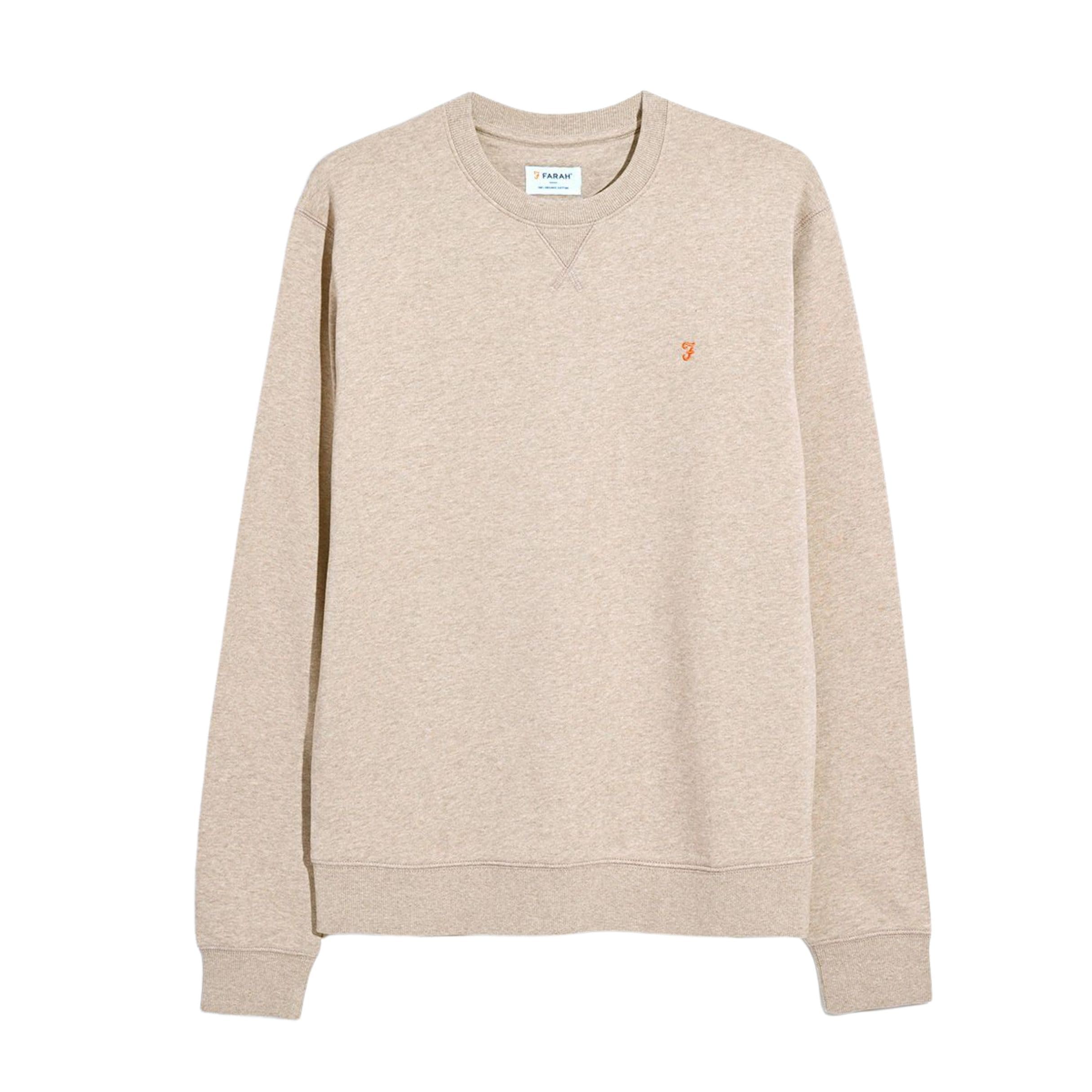 Farah Men's Tim Crew Sweatshirt, L, Birch Grey Marl