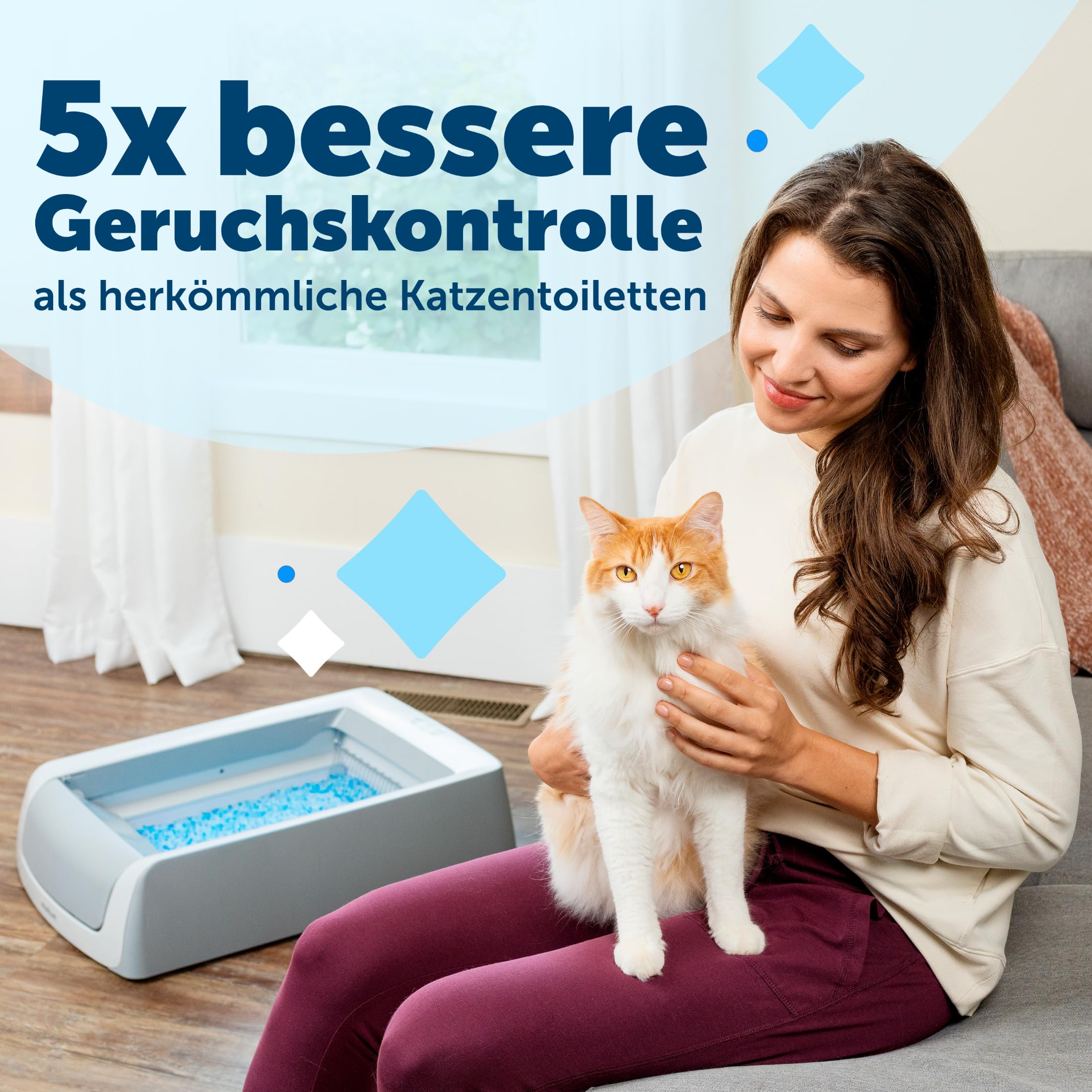 PetSafe ScoopFree Selbstreinigende Katzentoilette mit Haube, 2. Generation | Automatischer Rechen, Privatsphäre, Gesundheitsmonitor