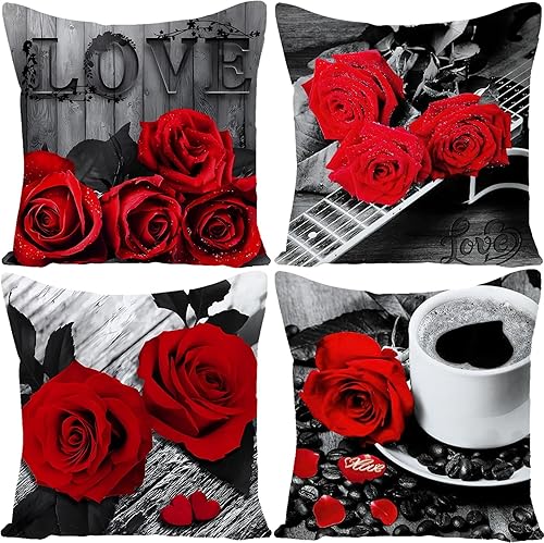 Guhoo - Juego de 4 fundas de almohada decorativas geométricas de 18.0 x 18.0in