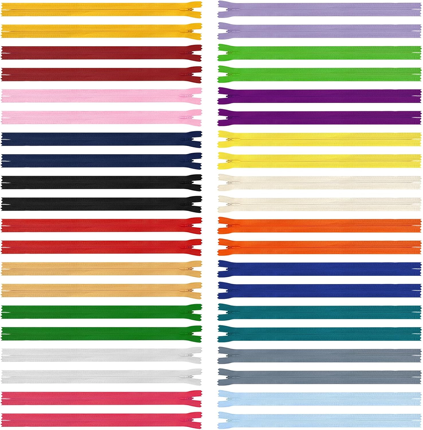 40 PCS 12inch Nylon Invisible Zippers Nylon Coil Zippers