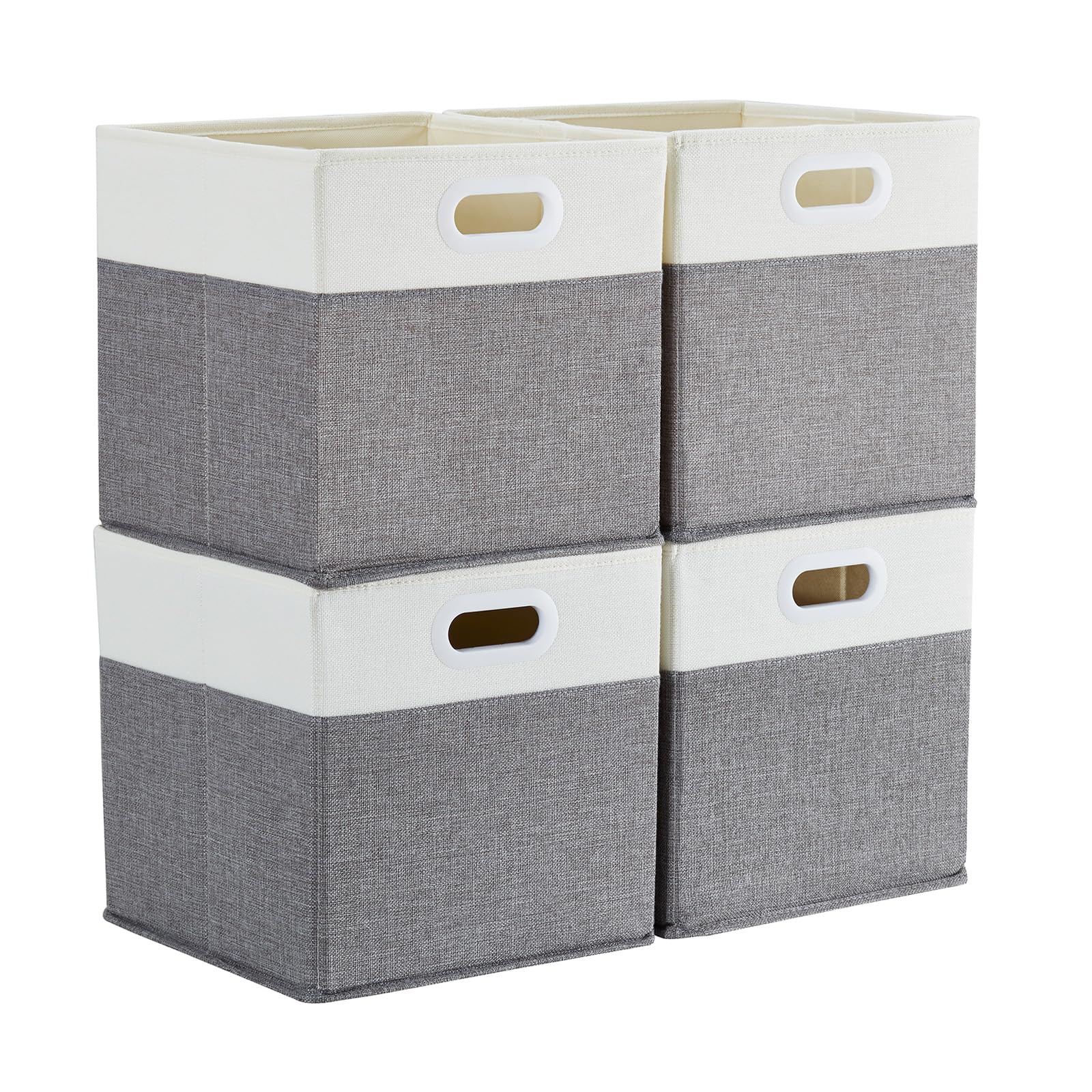 Mangata Cube Storage Boxes 33x38x33cm, Grey Cream White, 4Pcs โ image 1