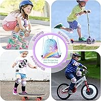 Vista 7 de Rainbow Unicorn - Patines para niños con equipo de protección, morado, talla S