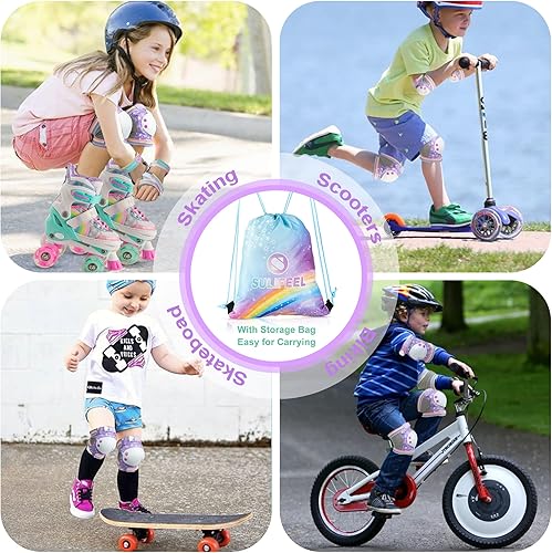 Miniatura 7 de Rainbow Unicorn - Patines para niños con equipo de protección, morado, mediano