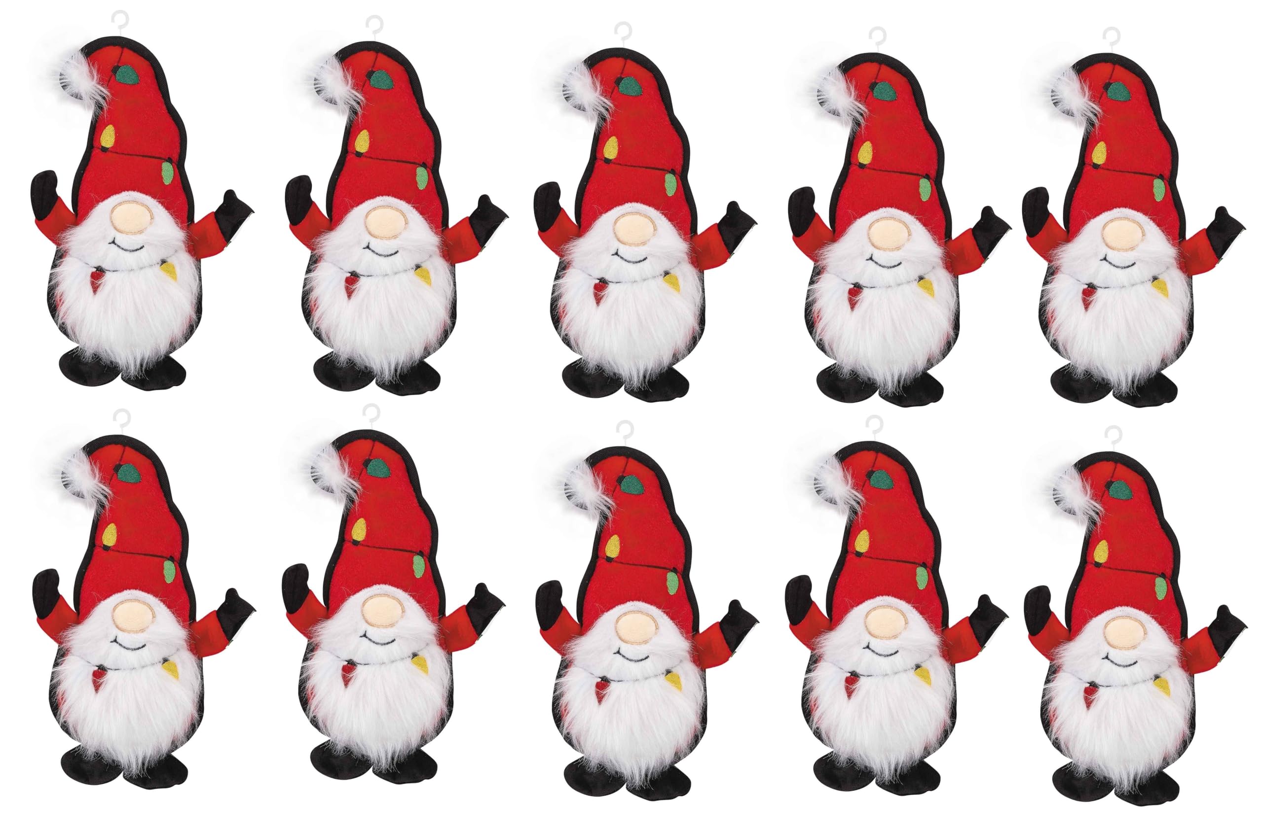 MPP Holiday Dog Toy Santa Light Sewn Decals on Super Cute Soft Squeaker 11 Gifts Ten Santa Toys