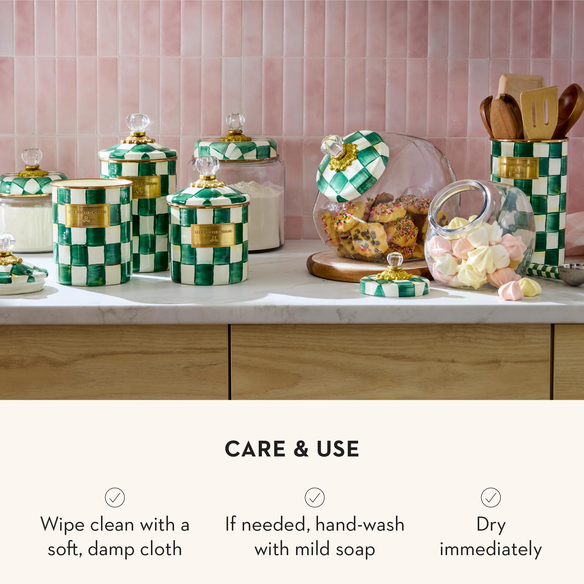 Amazon.com: MACKENZIE-CHILDS Enamel Canister, Versatile Kitchen