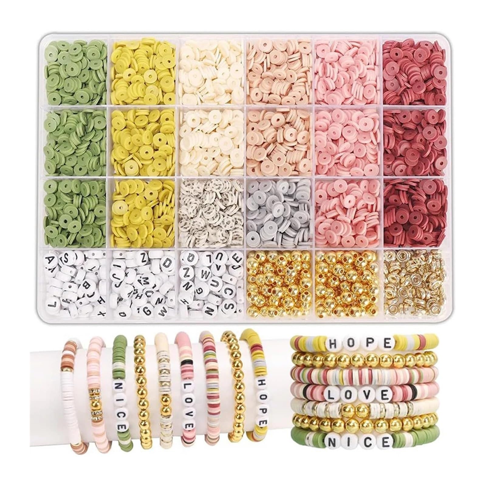 Rynzo DIY Beading Kits DIY Clay Bead Bracelet Making Kit