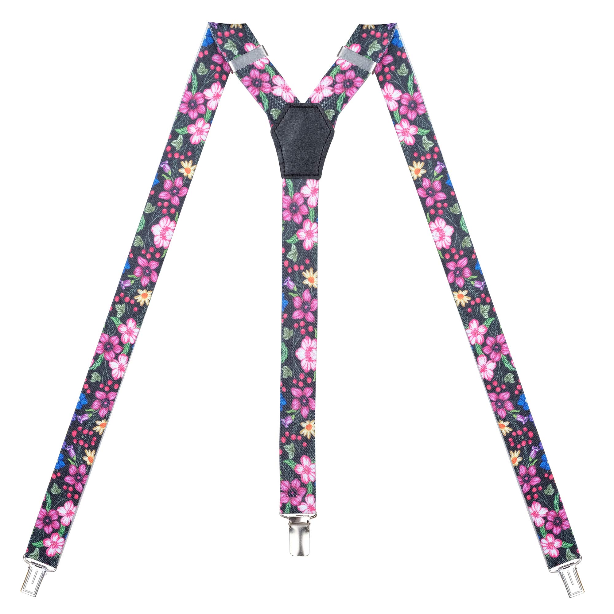 Womens Suspenders – Y Back Style – 1" Width - Comfortably Adjustable Elastic Straps and Metal Clips