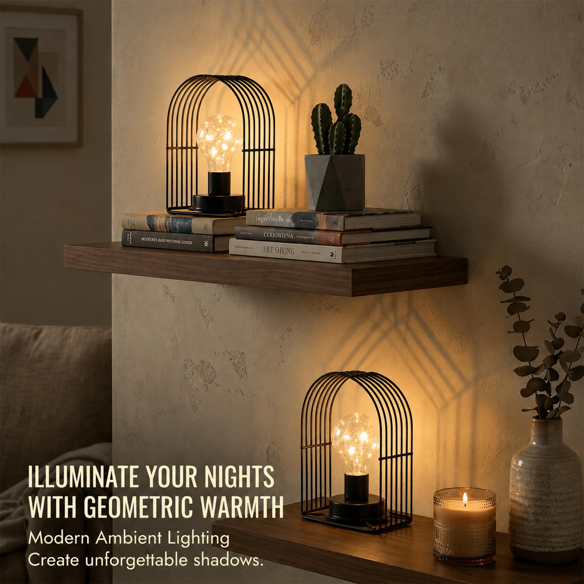 JHY DESIGN Jedyny w swoim rodzaju bezprzewodowy kinkiet ścienny, zestaw 2 metalowych lamp do sypialni, salonu, korytarza z 6-godzinnym timerem i ciepłą bielą żarówką