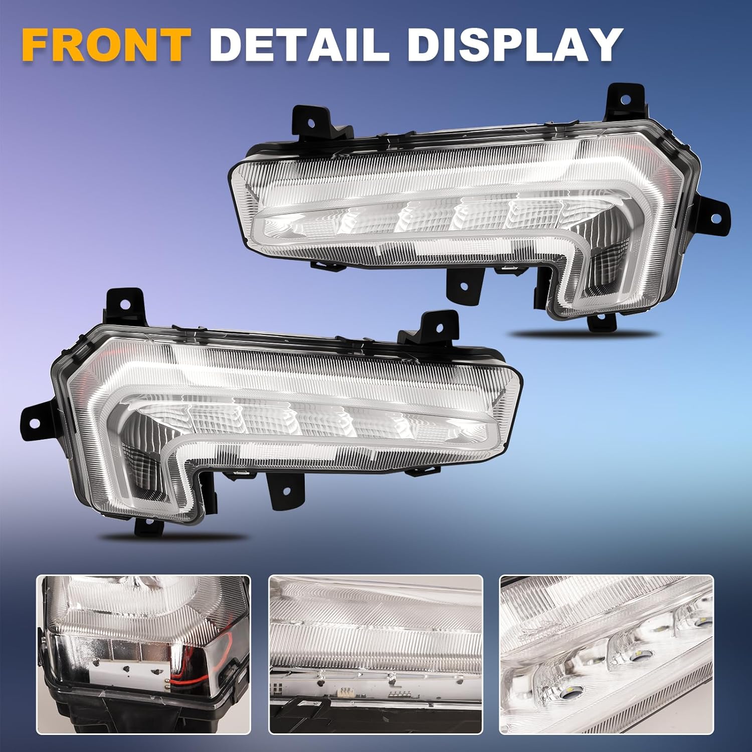LED Fog Lights Compatible with 2016 2017 2018 Chevy Malibu, A Pair Of Fog Lamps With Clear Lens